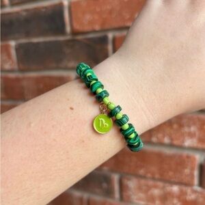 Capricorn Reconstituted Malachite Handmade Beaded Bracelet